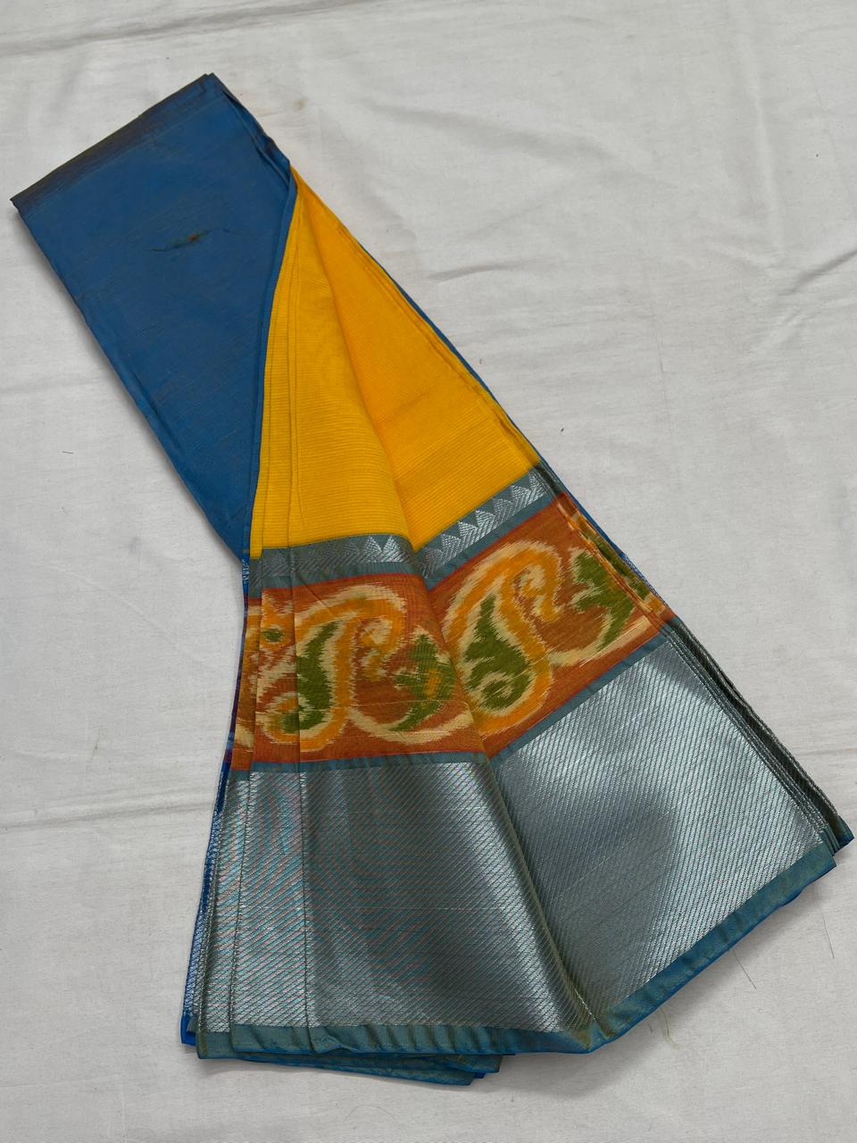 Mangalagiri Silk / Cotton Ikat Border Saree