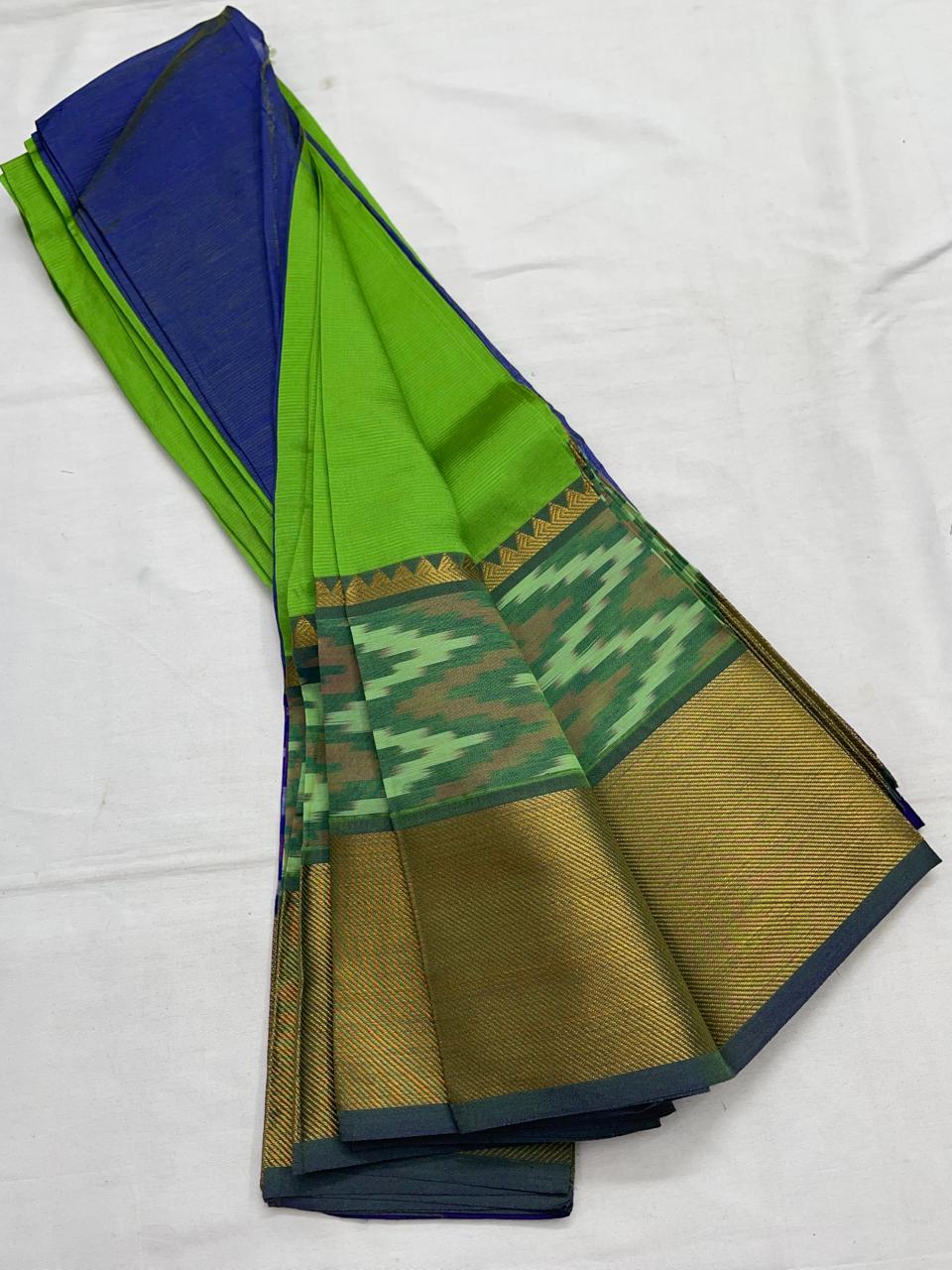 Mangalagiri Silk / Cotton Ikat Border Saree