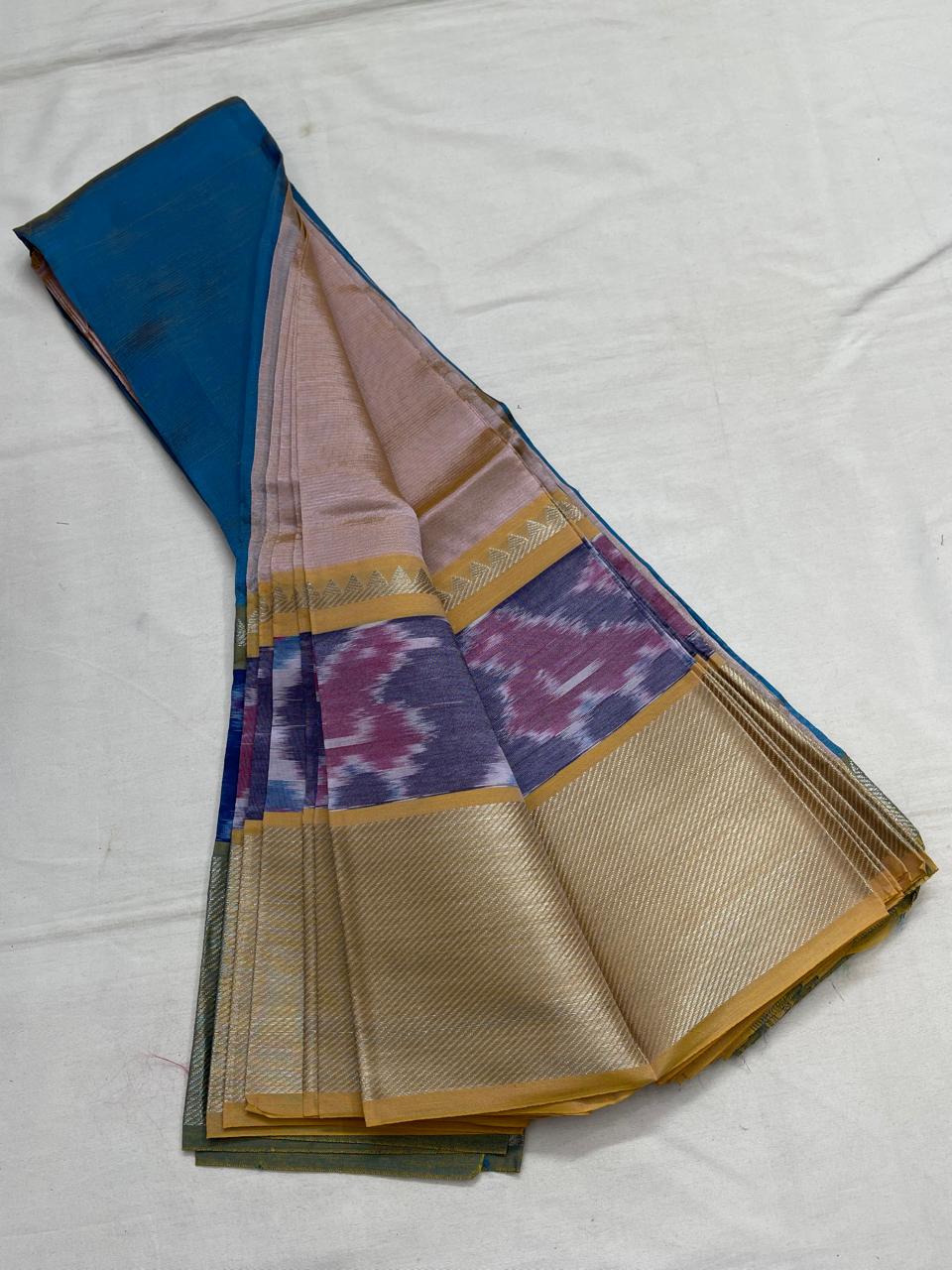 Mangalagiri Silk / Cotton Ikat Border Saree
