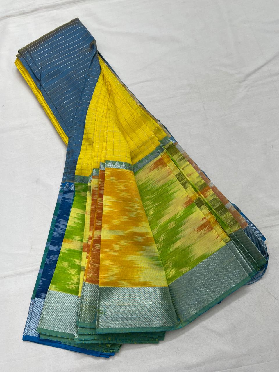 Mangalagiri Silk / Cotton Ikat Border Saree