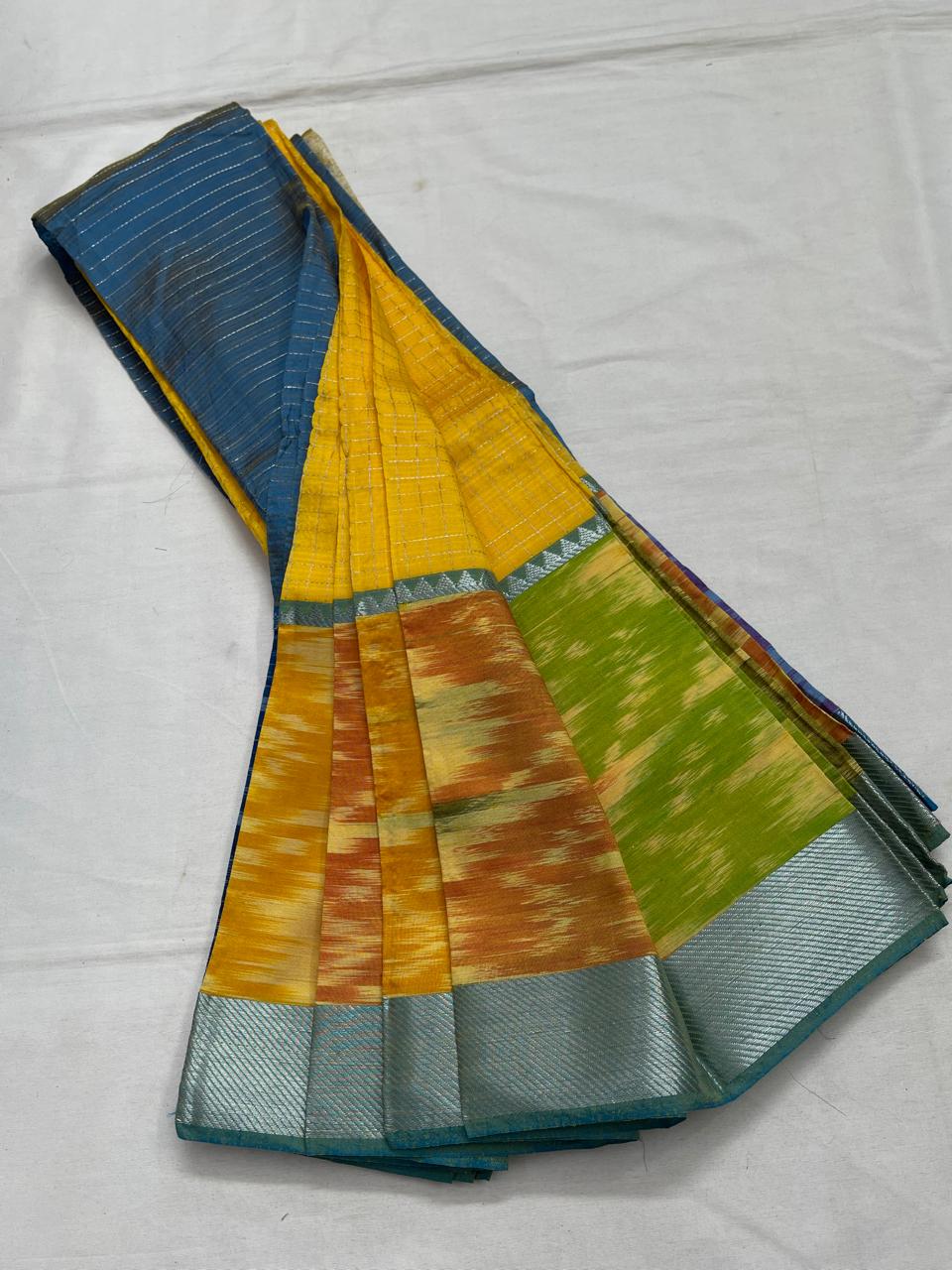 Mangalagiri Silk / Cotton Ikat Border Saree