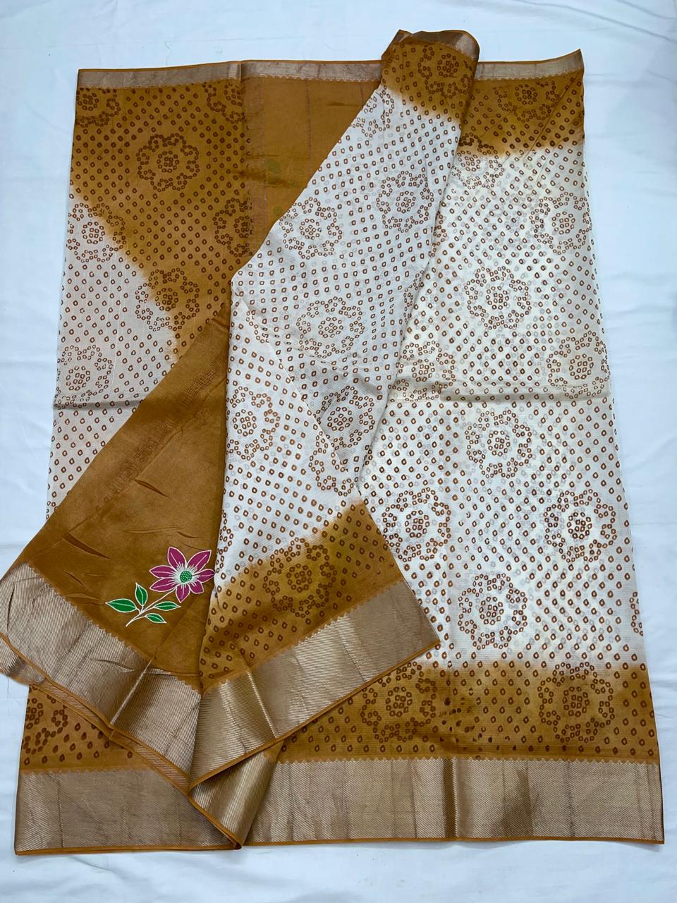 Mangalagiri Silk / Cotton Digital Printed Saree With Blouse