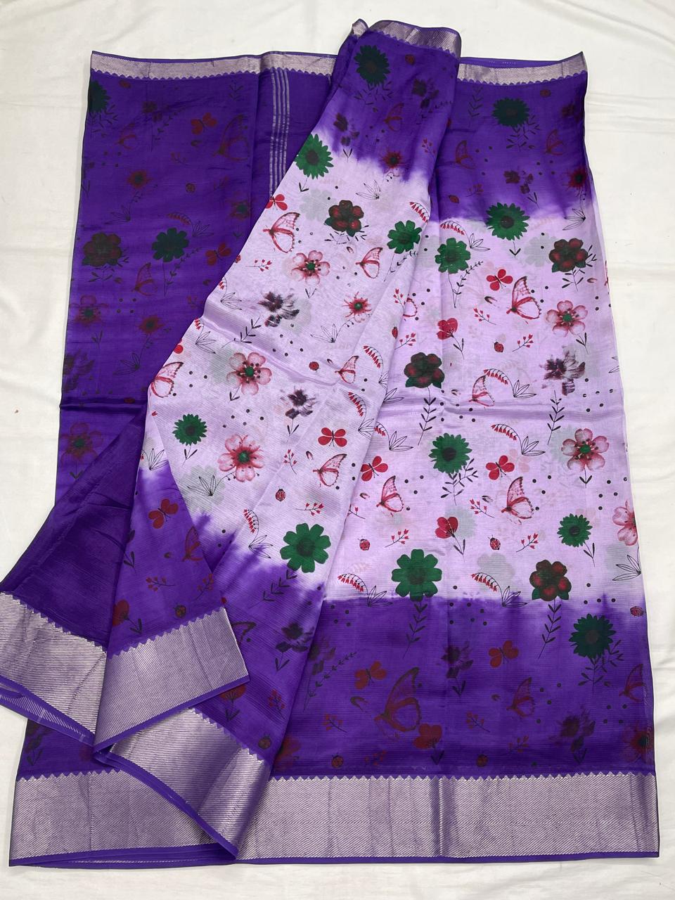 Mangalagiri Silk / Cotton Digital Printed Saree