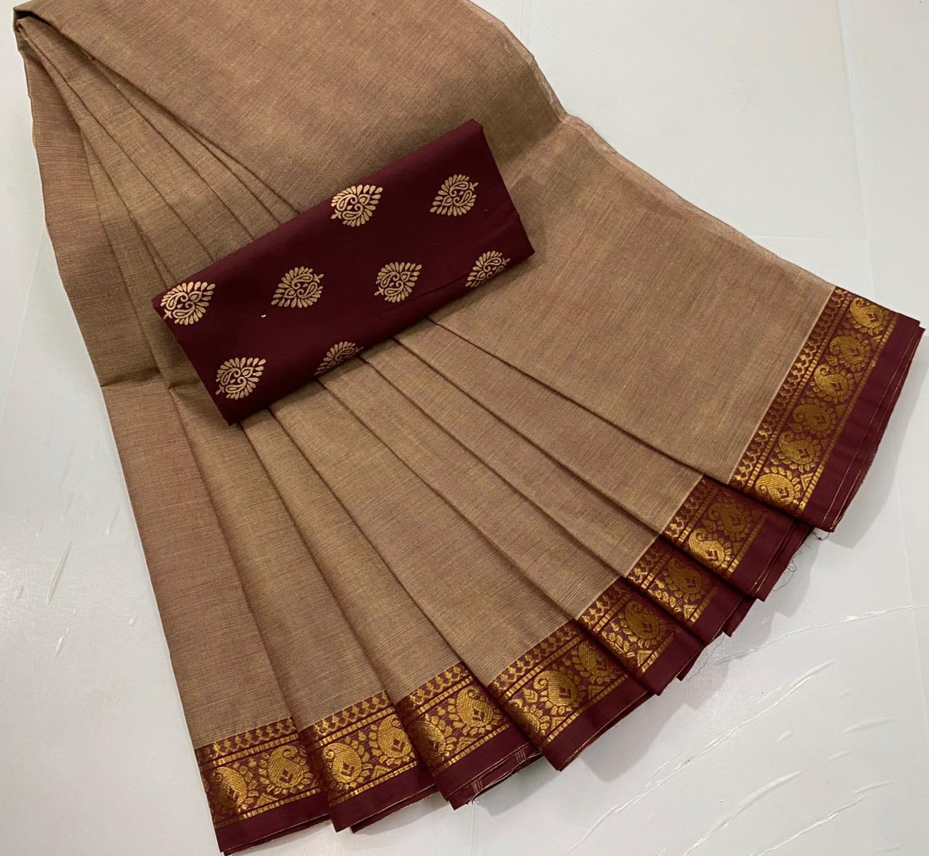 Chettinadu Fancy Cotton Saree Without Running Blouse