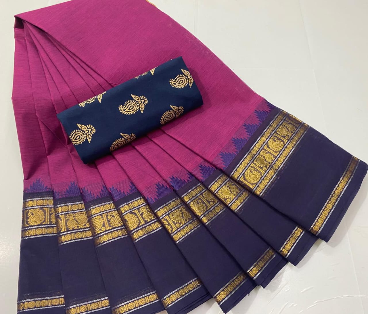 Chettinadu Fancy Cotton Saree Without Running Blouse
