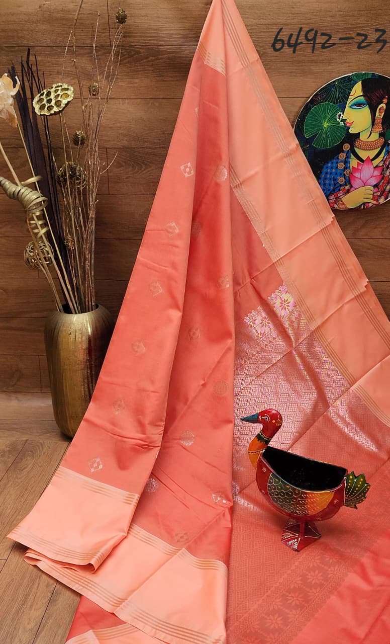 Kanchi Semi Silk Buttas Design Saree With Running Blouse