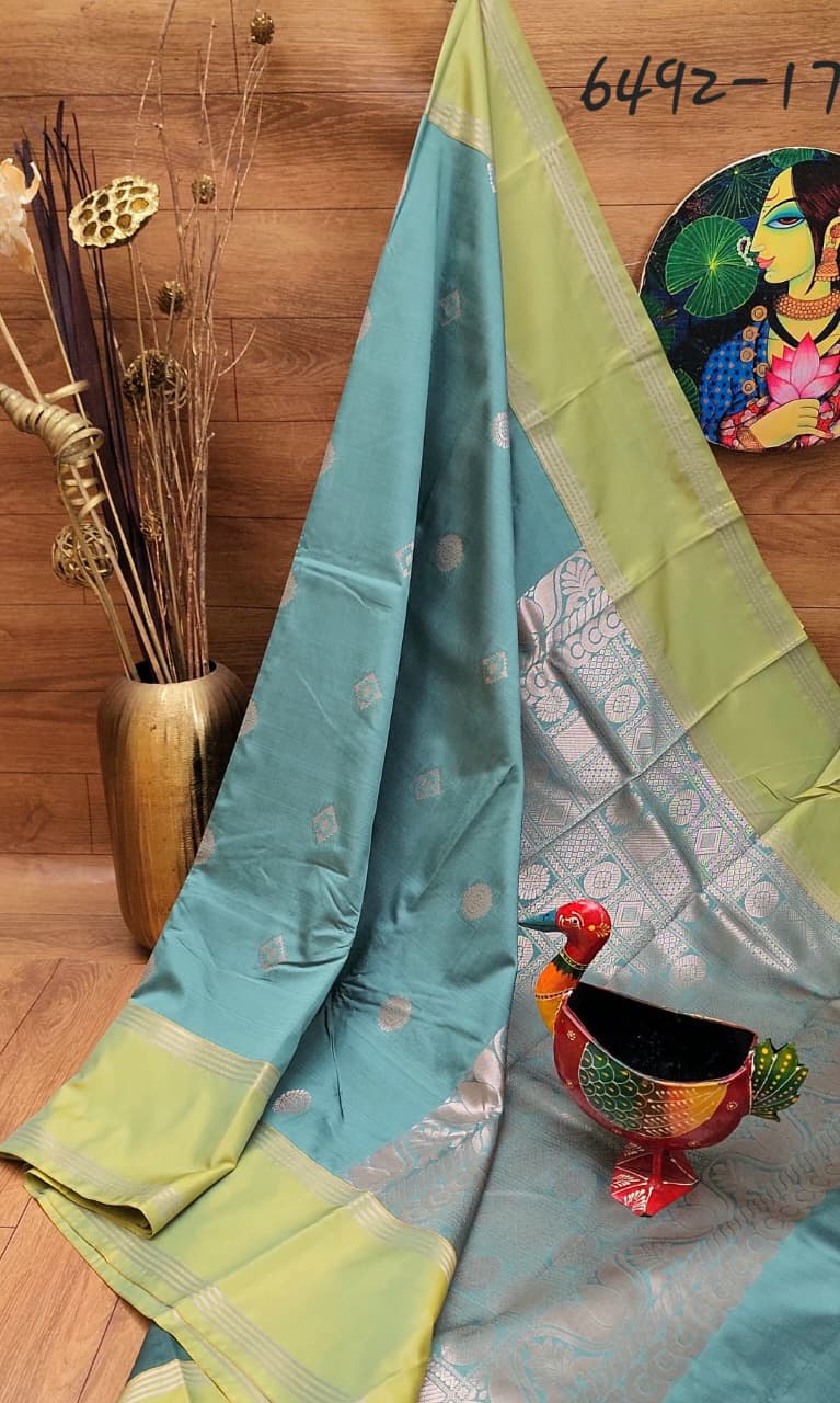 Kanchi Semi Silk Buttas Design Saree With Running Blouse