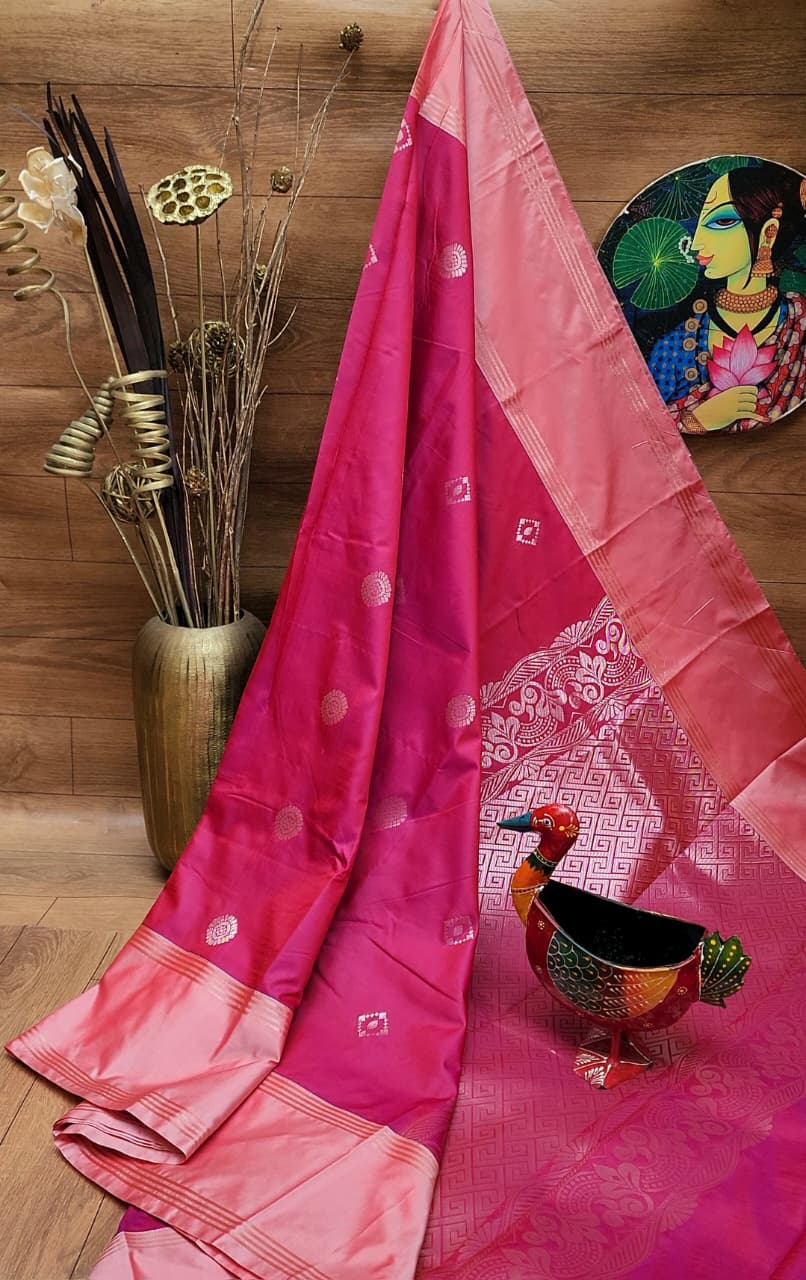 Kanchi Semi Silk Buttas Design Saree With Running Blouse