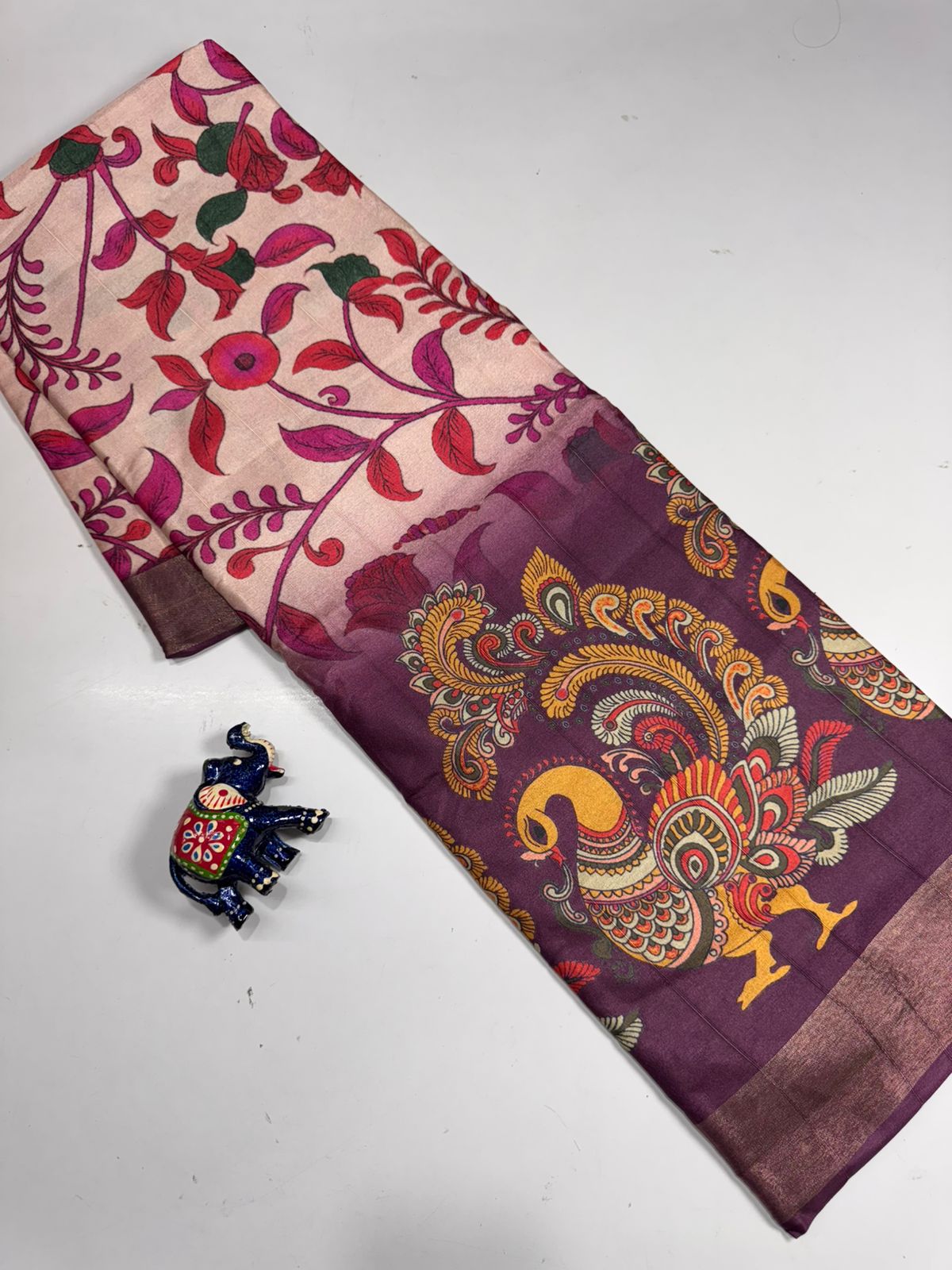 Semi Tussar Silk Saree With Blouse