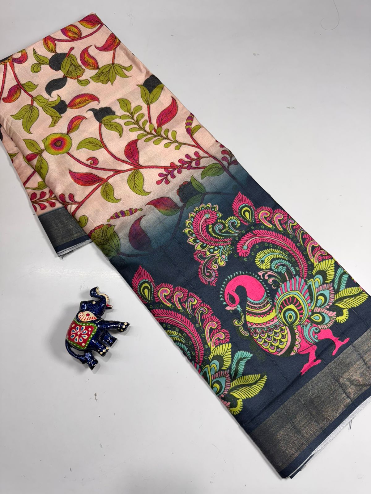 Semi Tussar Silk Saree With Blouse