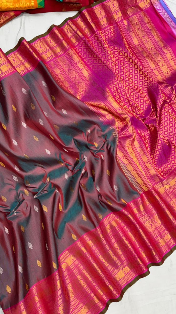 Gadwal Pure Silk Double Warp Big Border Saree