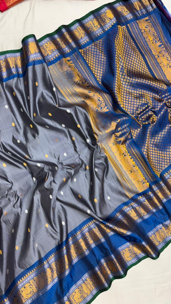 Gadwal Pure Silk Double Warp Big Border Saree