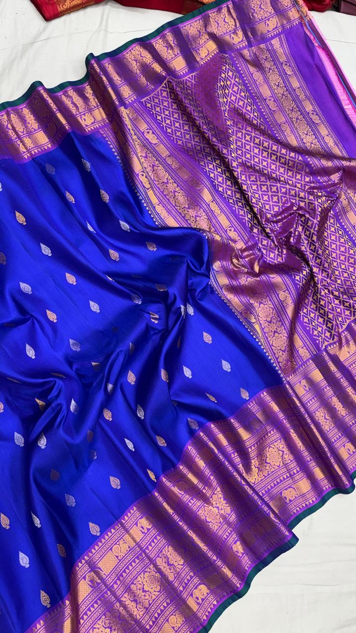 Gadwal Pure Silk Double Warp Big Border Saree