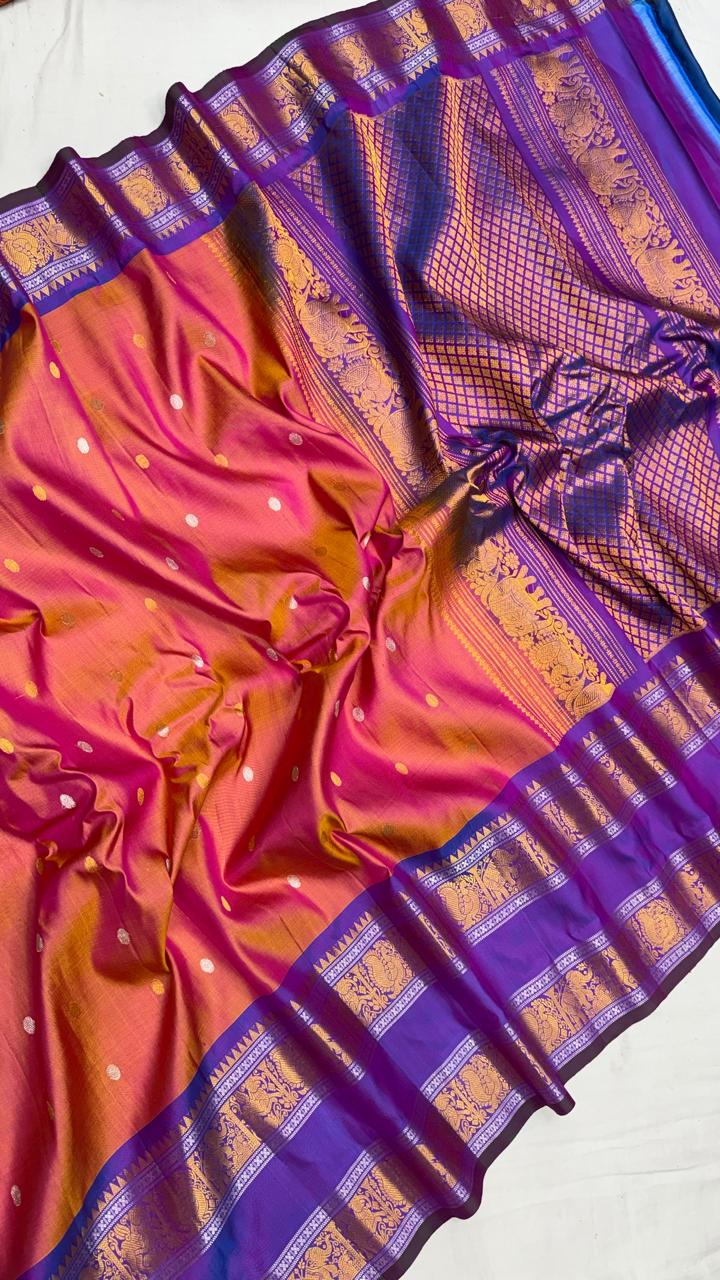 Gadwal Pure Silk Double Warp Big Border Saree