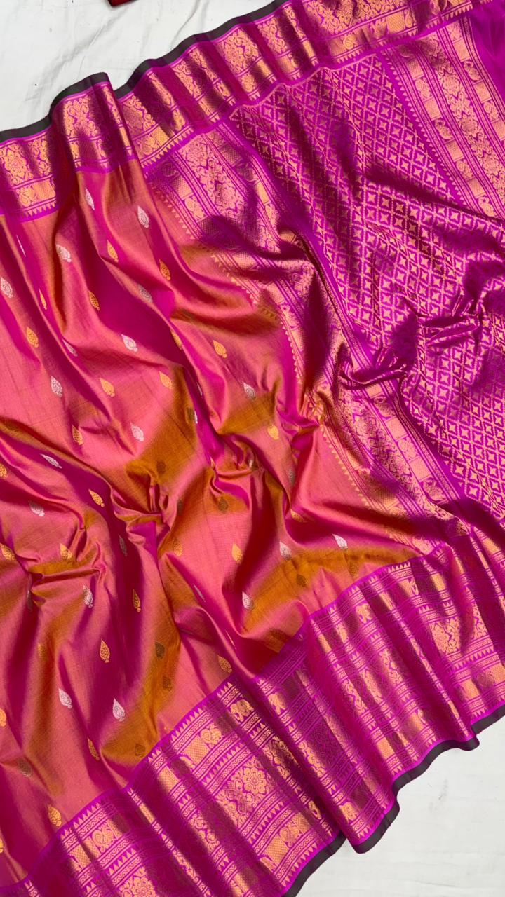 Gadwal Pure Silk Double Warp Big Border Saree