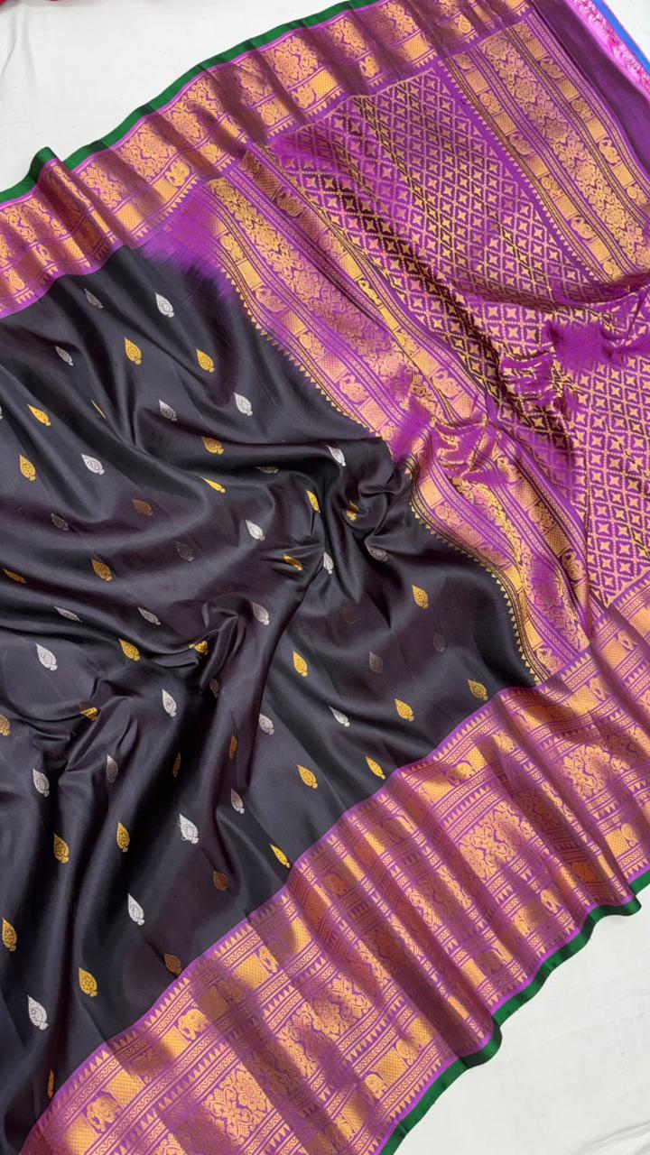 Gadwal Pure Silk Double Warp Big Border Saree