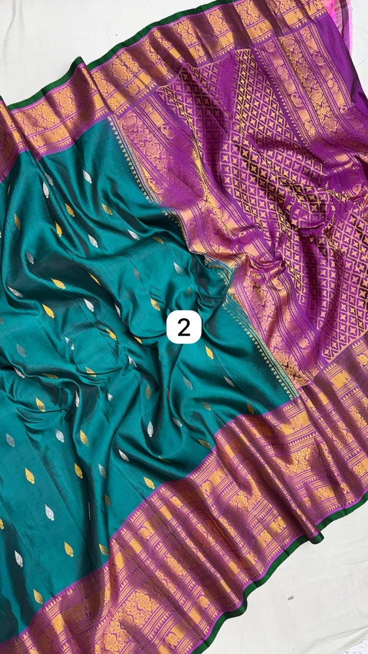 Gadwal Pure Silk Double Warp Big Border Saree
