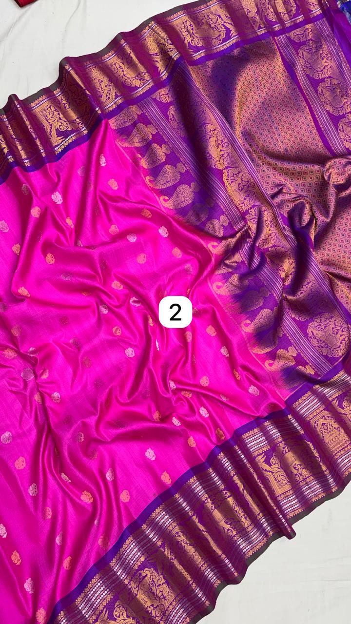 Gadwal Pure Silk Double Warp Big Border Saree