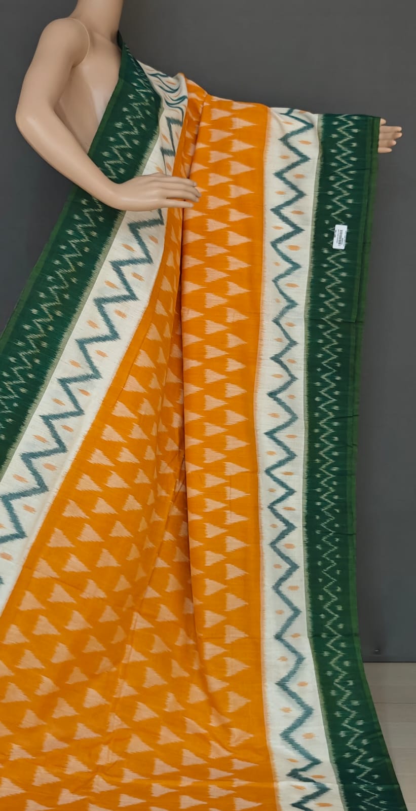 Pochampally Ikat Mercerized Cotton Saree