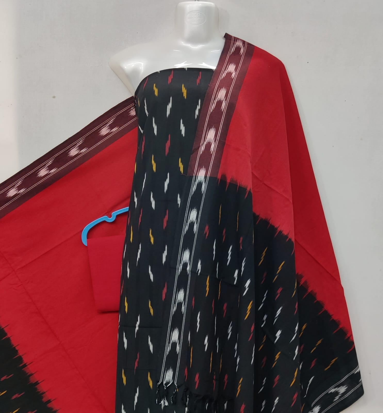 Pochampally Ikat Cotton Dress Material-3pcs set