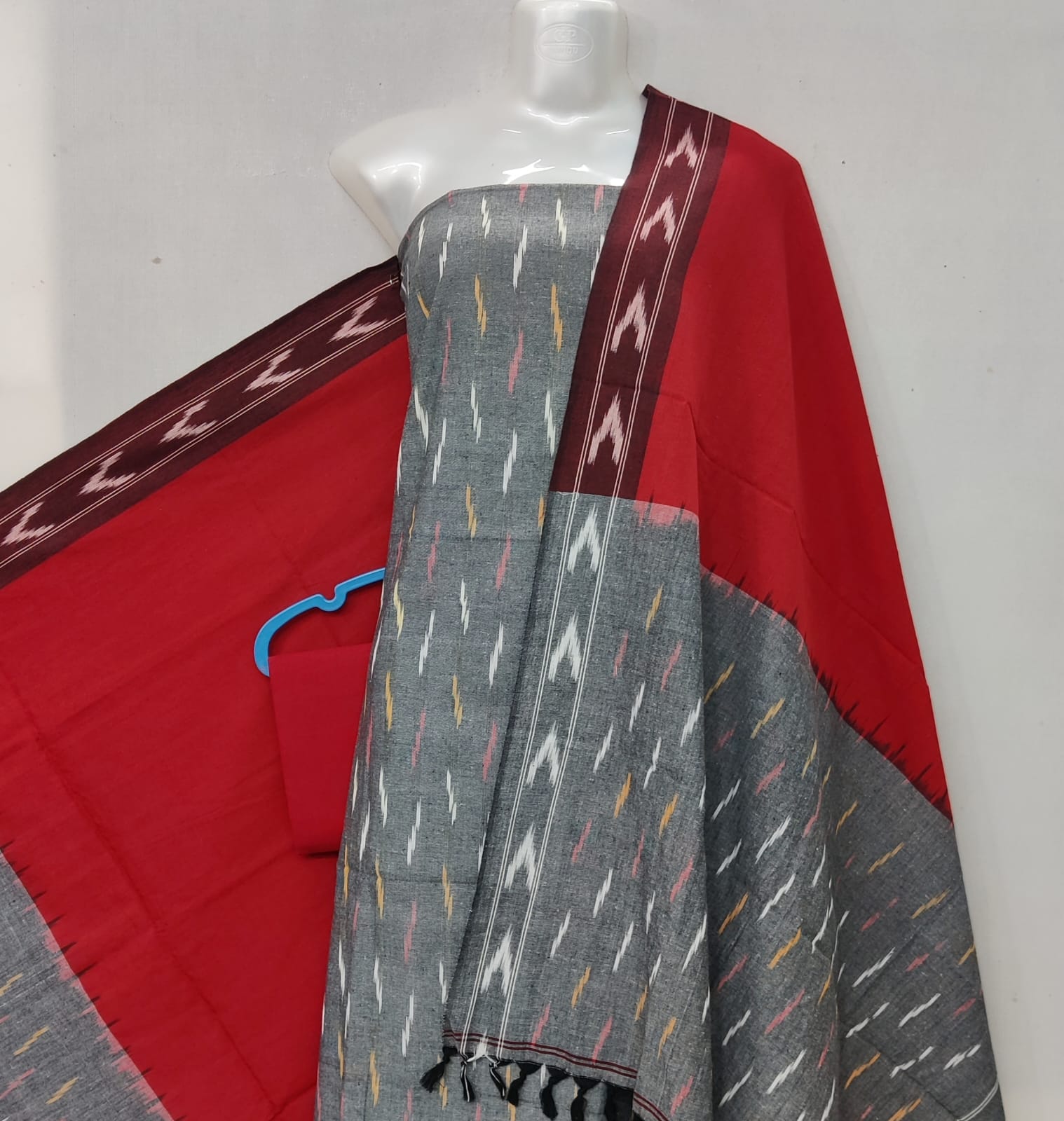 Pochampally Ikat Cotton Dress Material-3pcs set