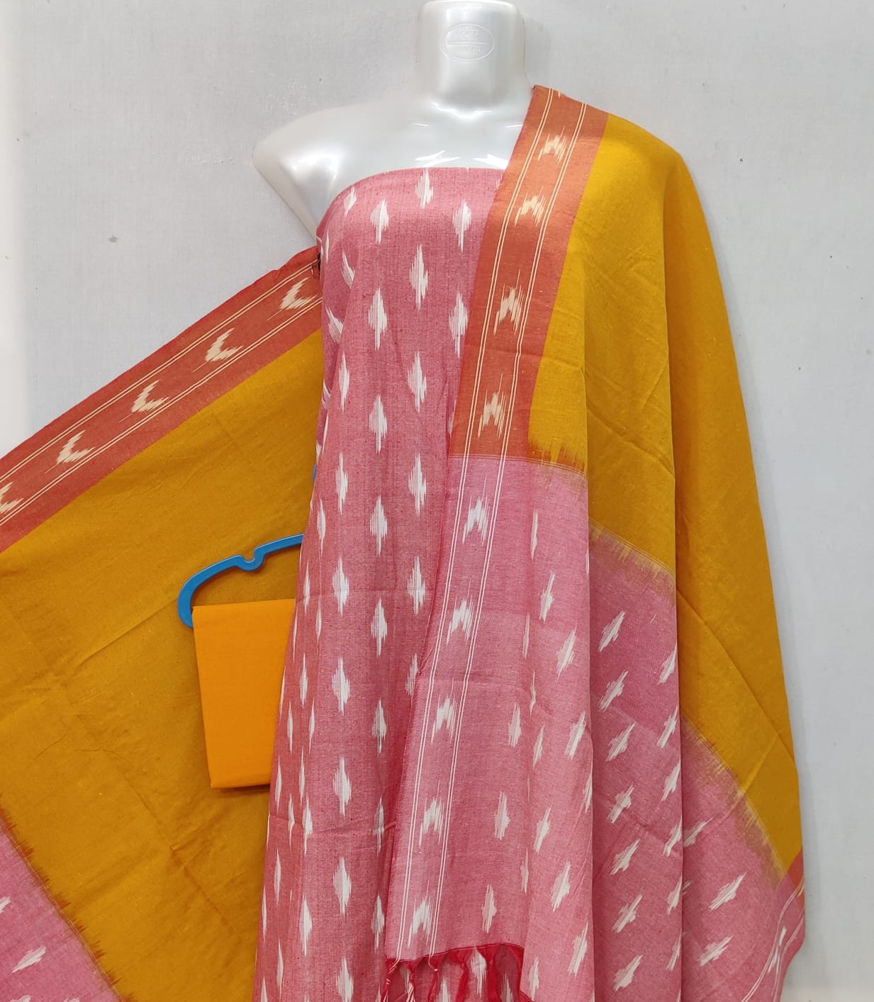 Pochampally Ikat Cotton Dress Material-3pcs set