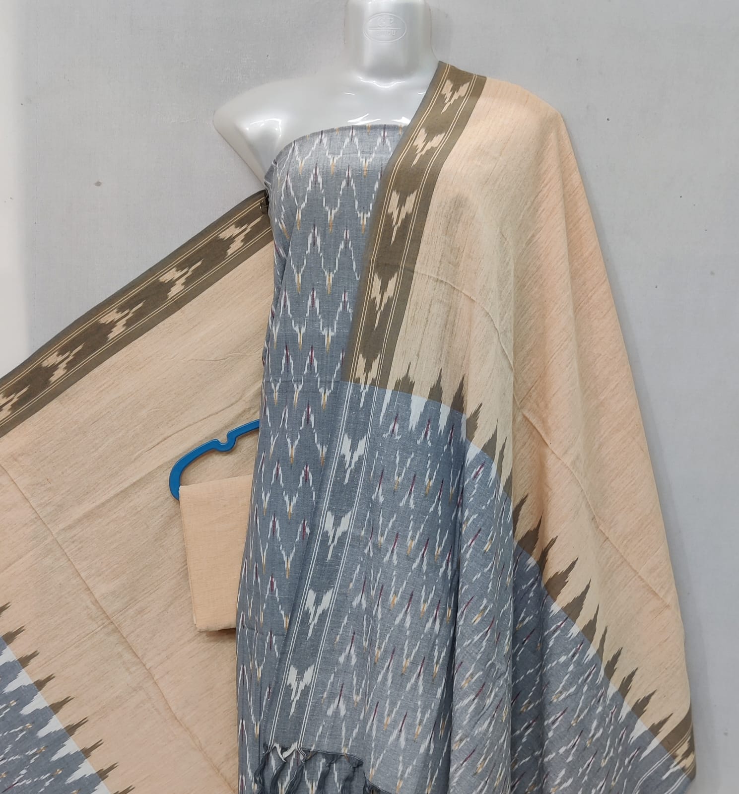 Pochampally Ikat Cotton Dress Material-3pcs set