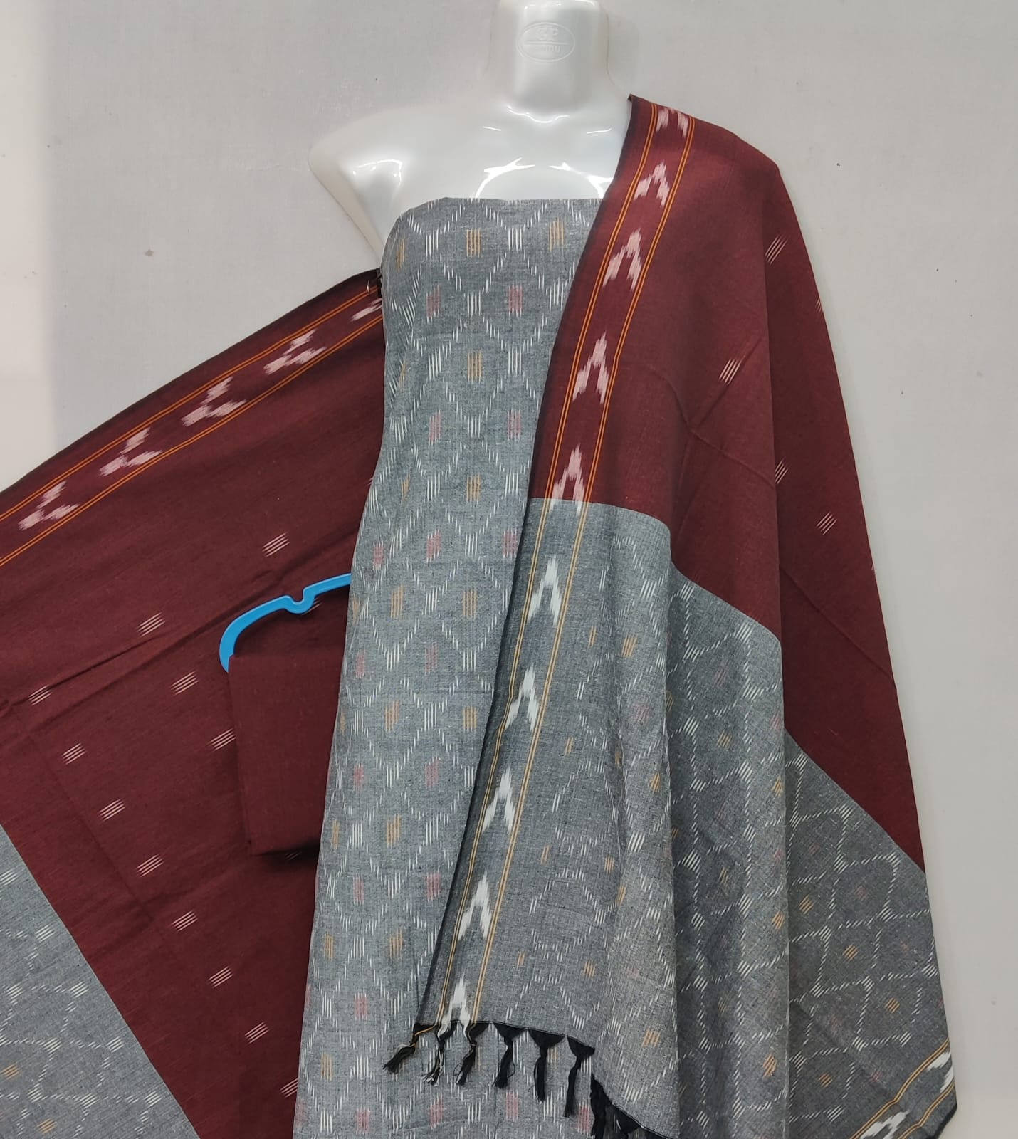 Pochampally Ikat Cotton Dress Material-3pcs set