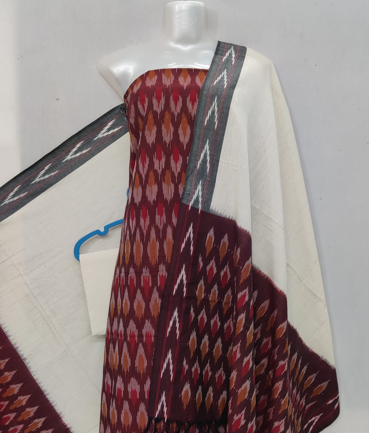 Pochampally Ikat Cotton Dress Material-3pcs set