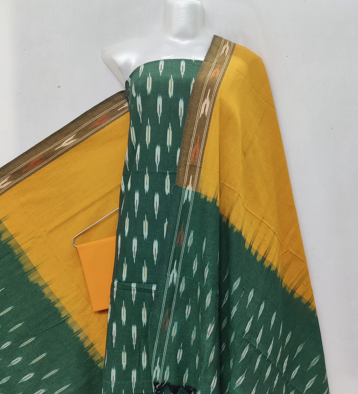 Pochampally Ikat Cotton Dress Material-3pcs set