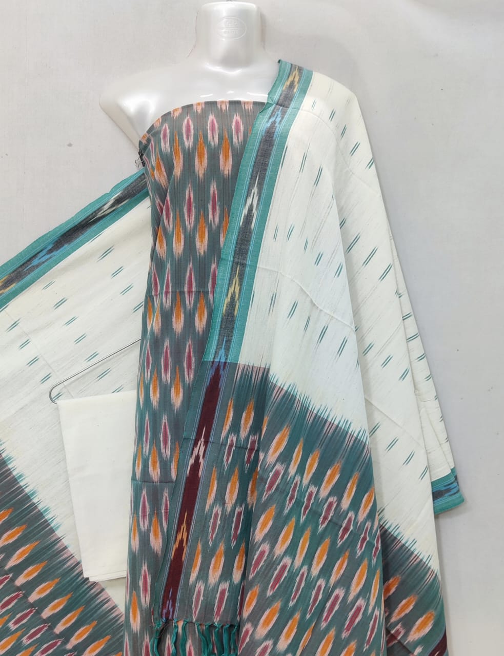 Pochampally Ikat Cotton Dress Material-3pcs set