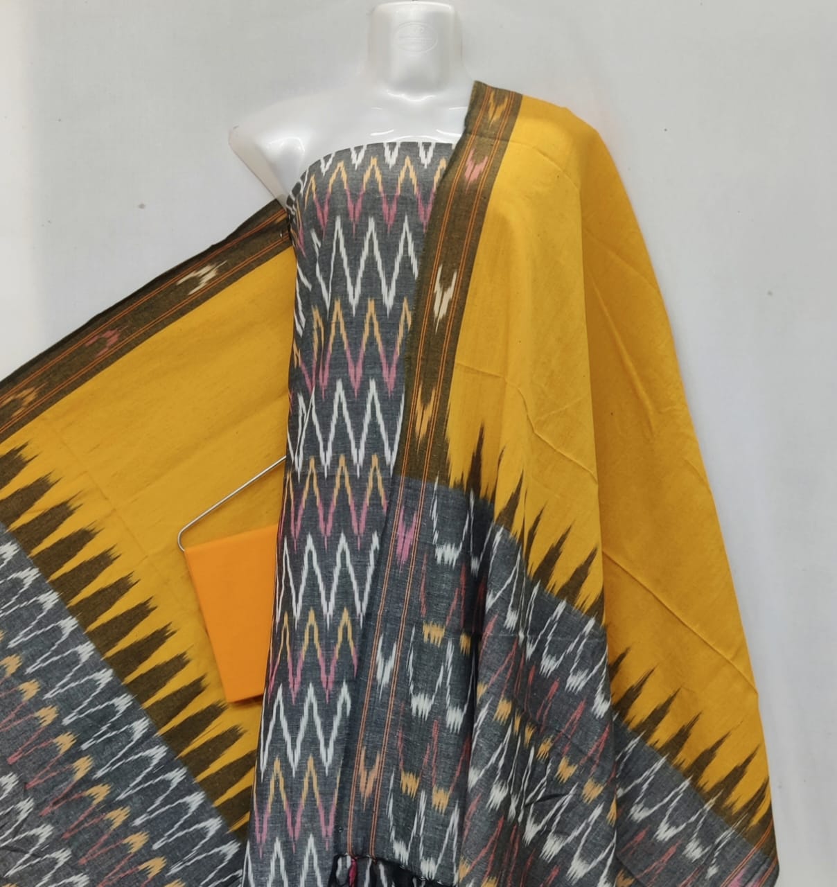 Pochampally Ikat Cotton Dress Material-3pcs set