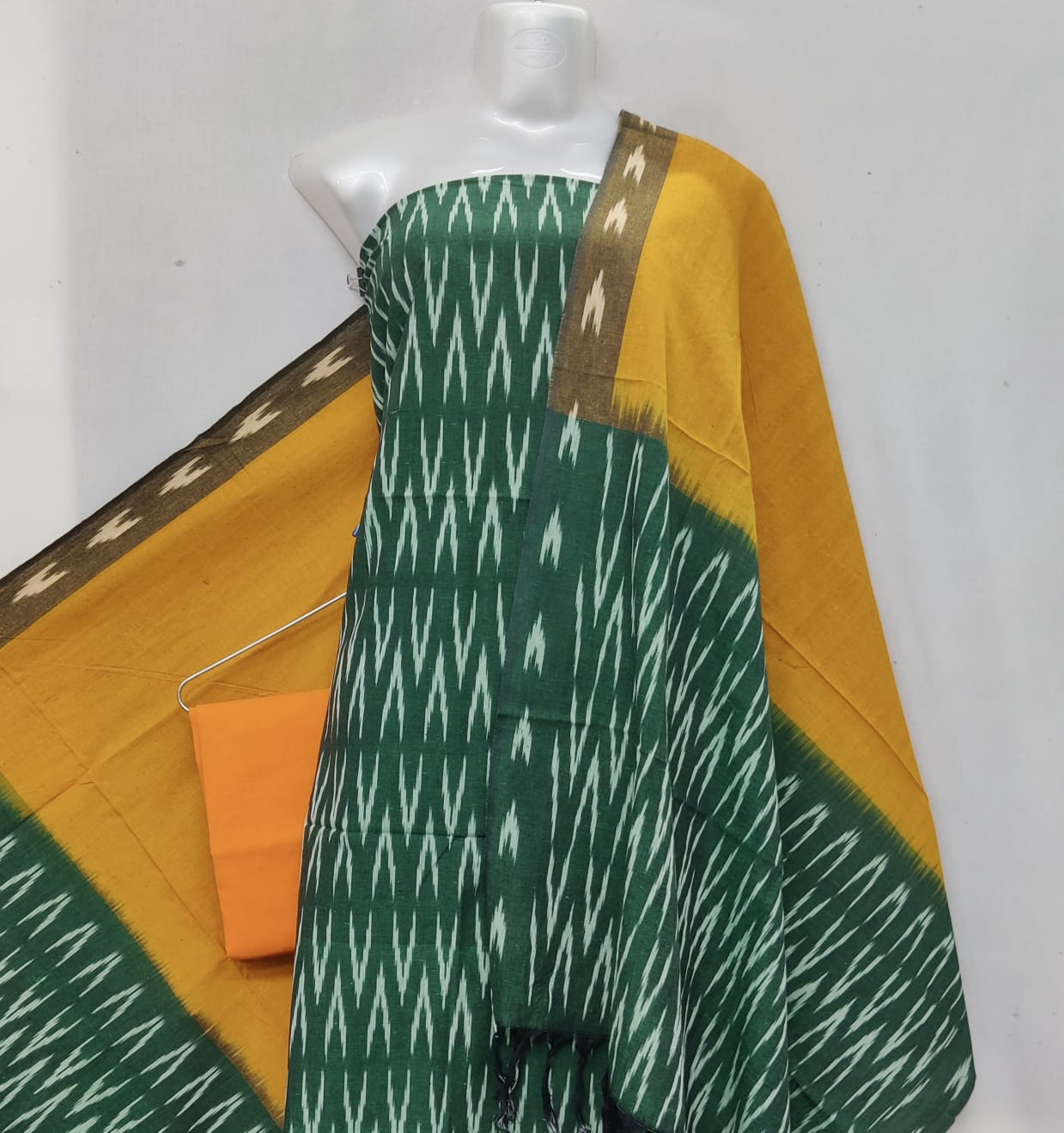 Pochampally Ikat Cotton Dress Material-3pcs set