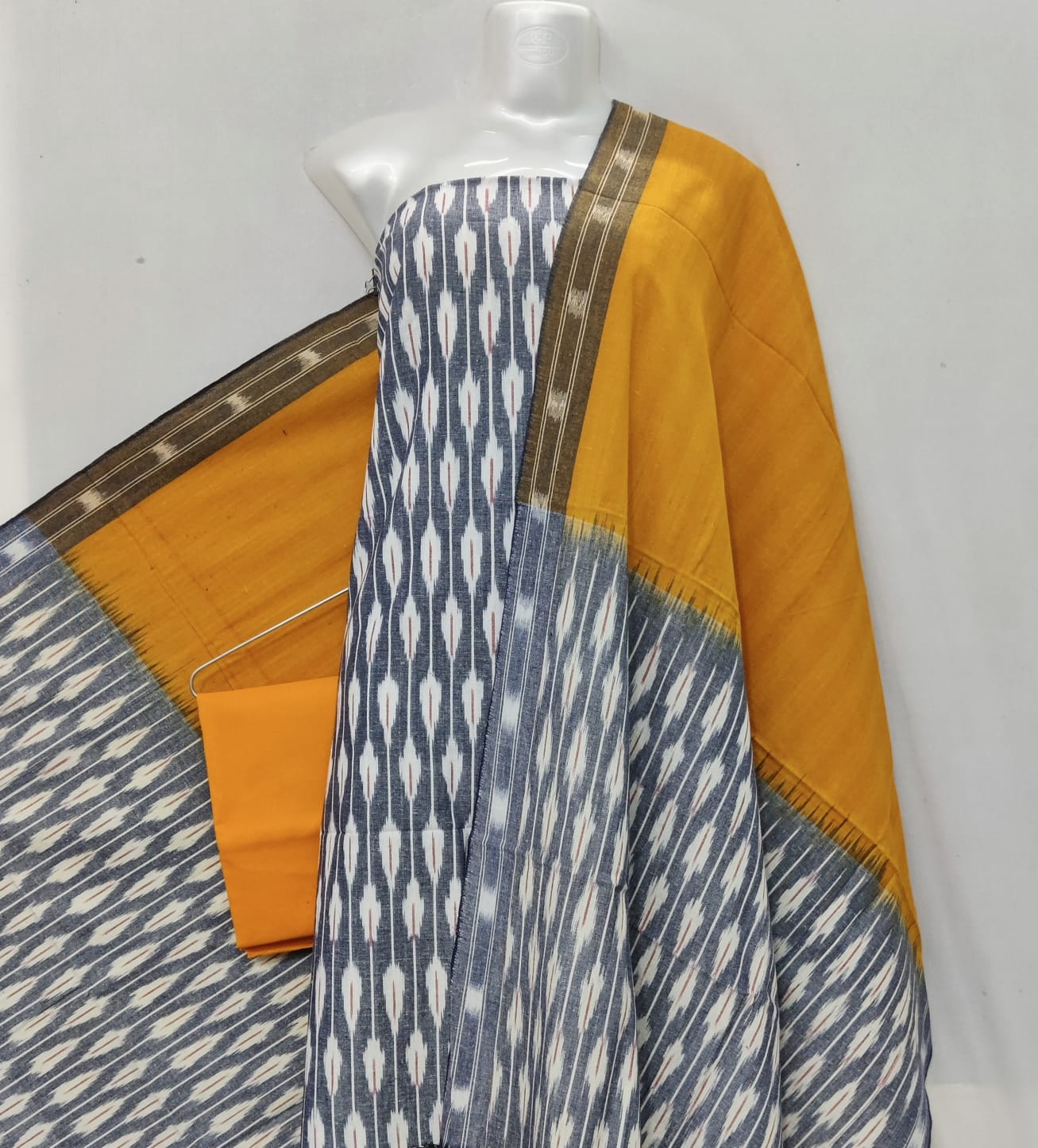 Pochampally Ikat Cotton Dress Material-3pcs set