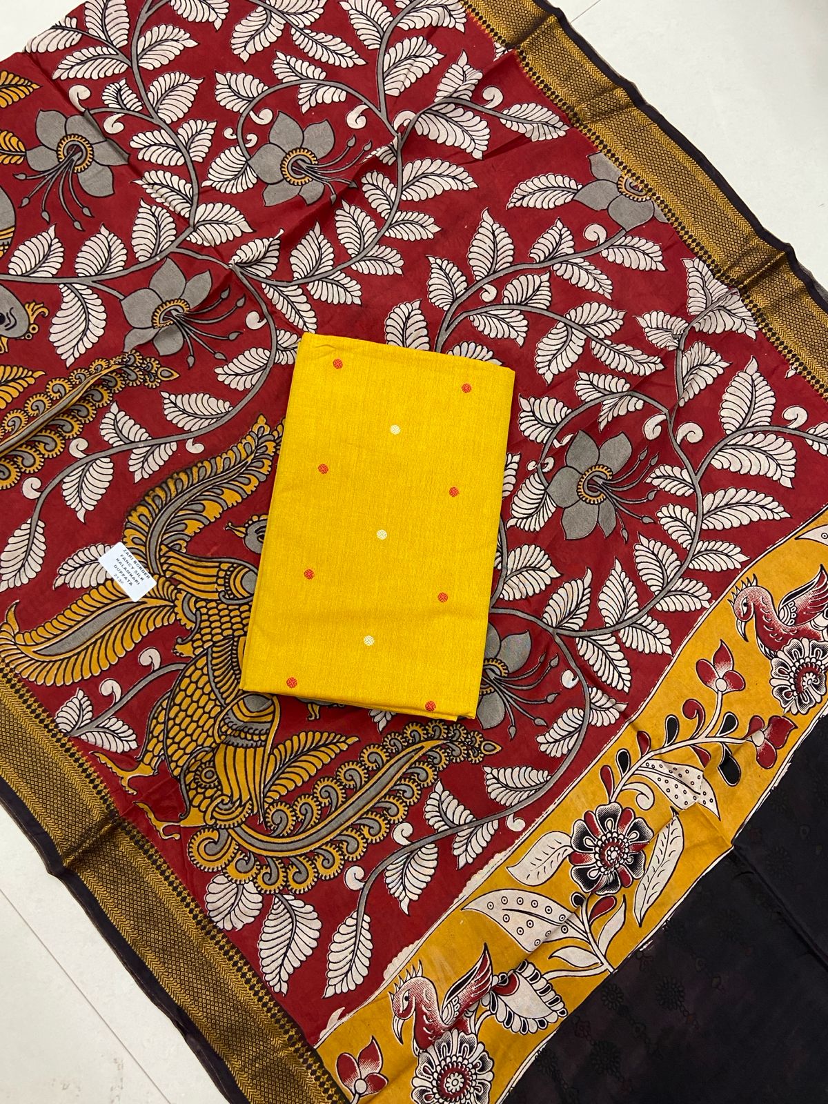 Ikat Kalamkari Dress Material Without Bottom-2pcs set