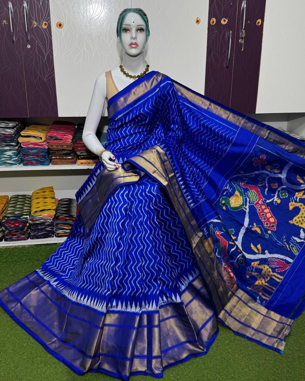 Pochampally Double Weaving Ikat Pure Silk Saree