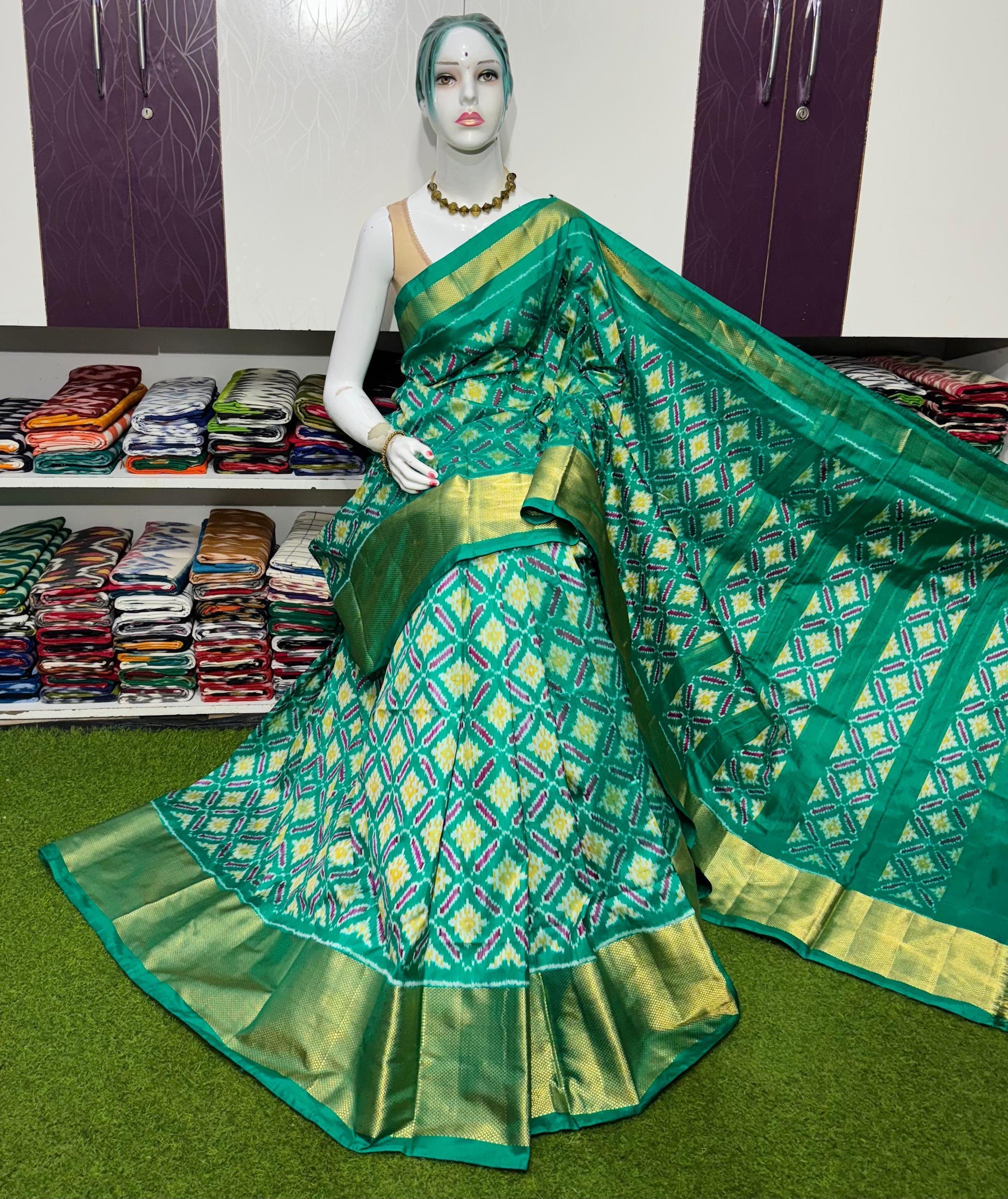 Pochampally Double Weaving Ikat Pure Silk Saree