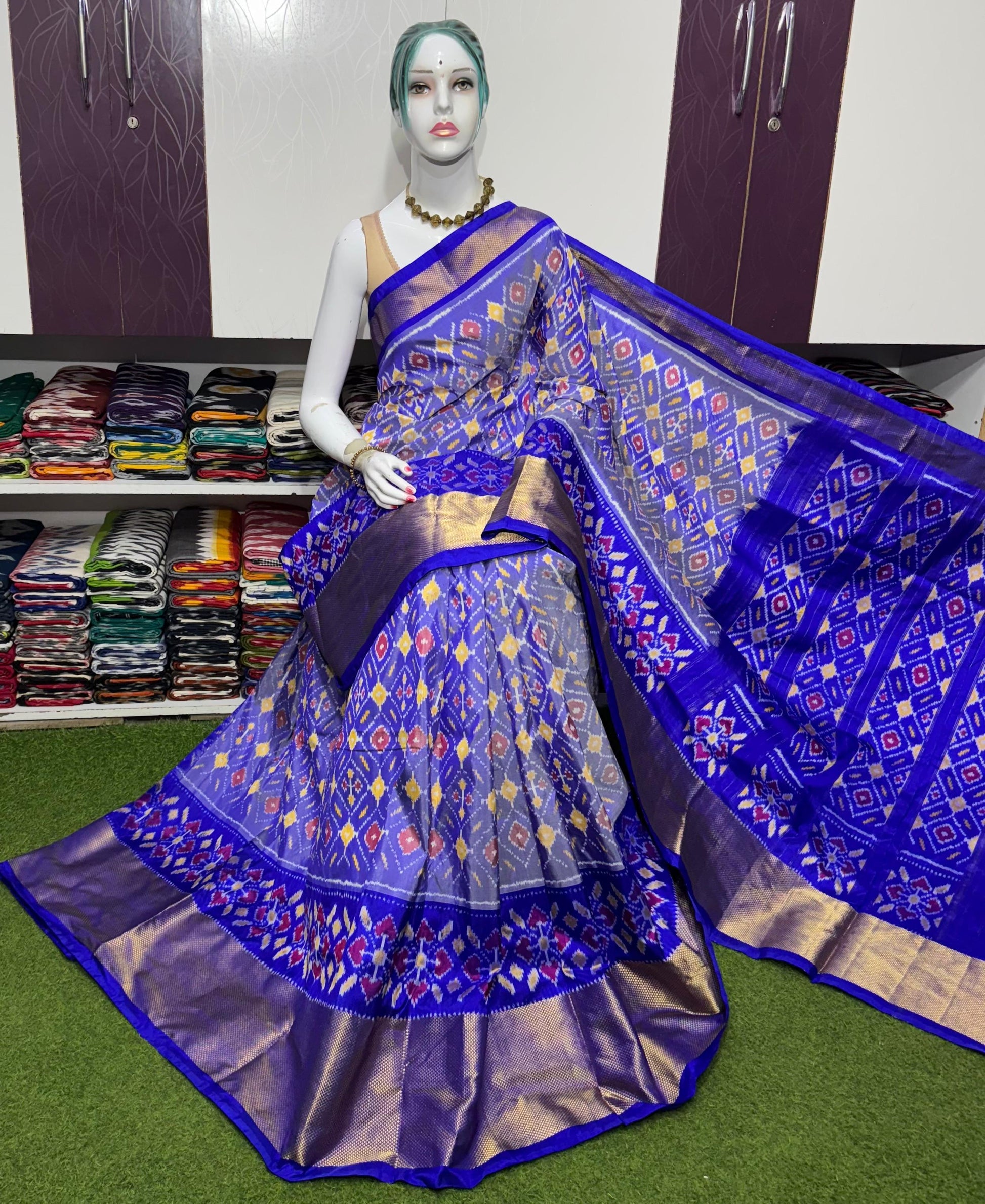 Pochampally Double Weaving Ikat Pure Silk Saree