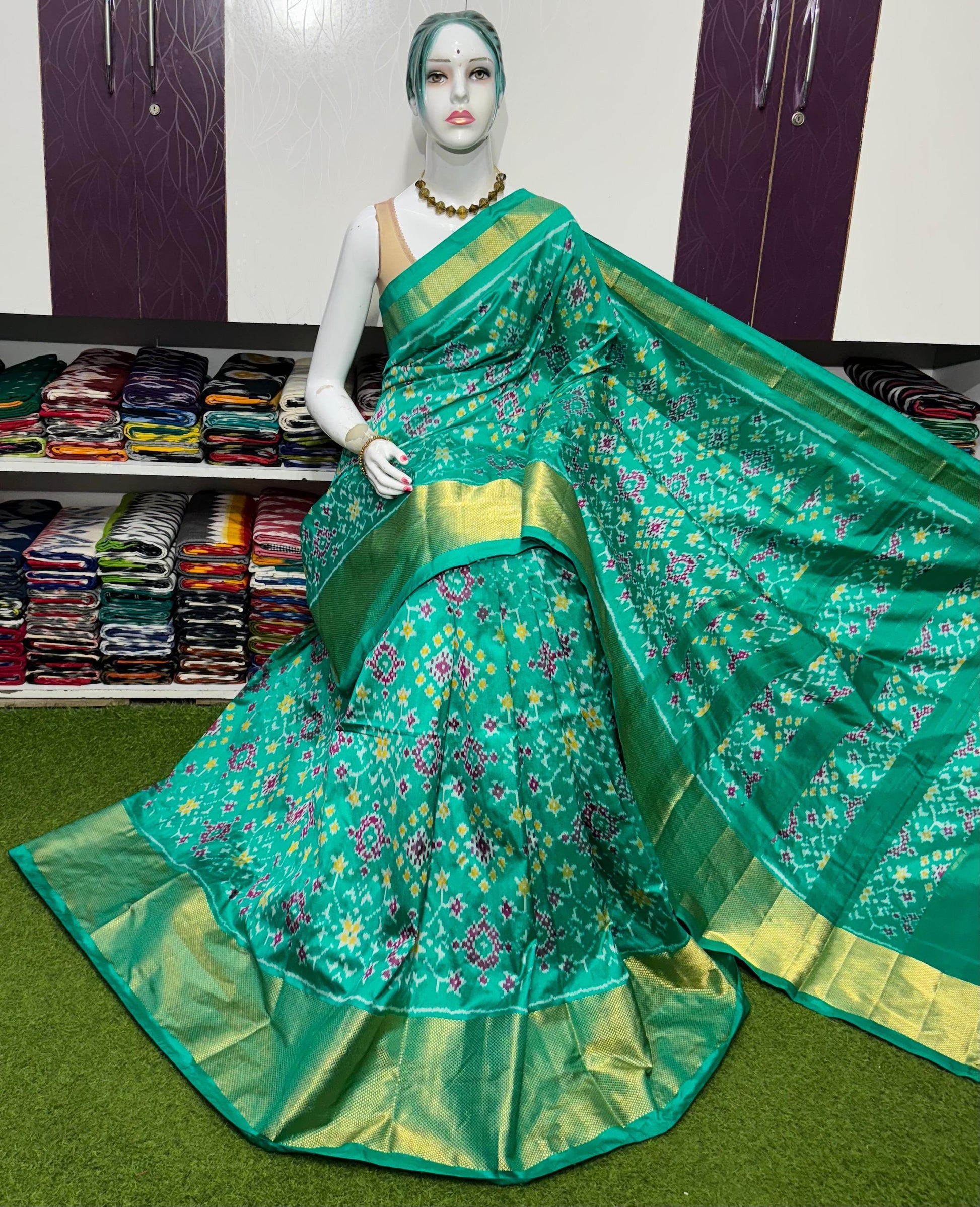 Pochampally Double Weaving Ikat Pure Silk Saree