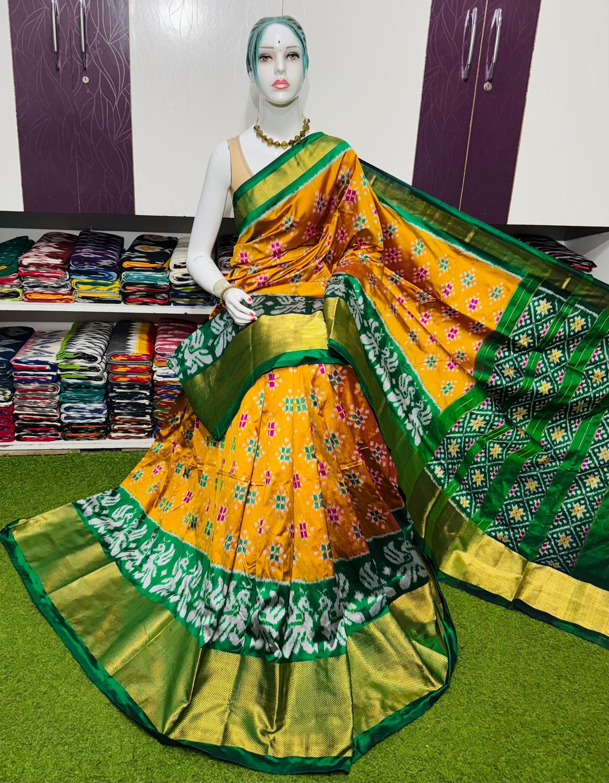 Pochampally Double Weaving Ikat Pure Silk Saree