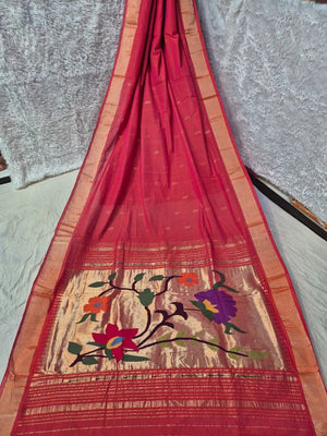 Paithani Handloom Cotton Patta Border Saree