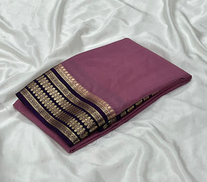 Semi Mysore Crepe Silk Saree With Blouse