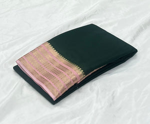 Semi Mysore Crepe Silk Saree With Blouse