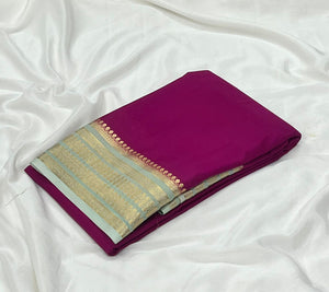 Semi Mysore Crepe Silk Saree With Blouse