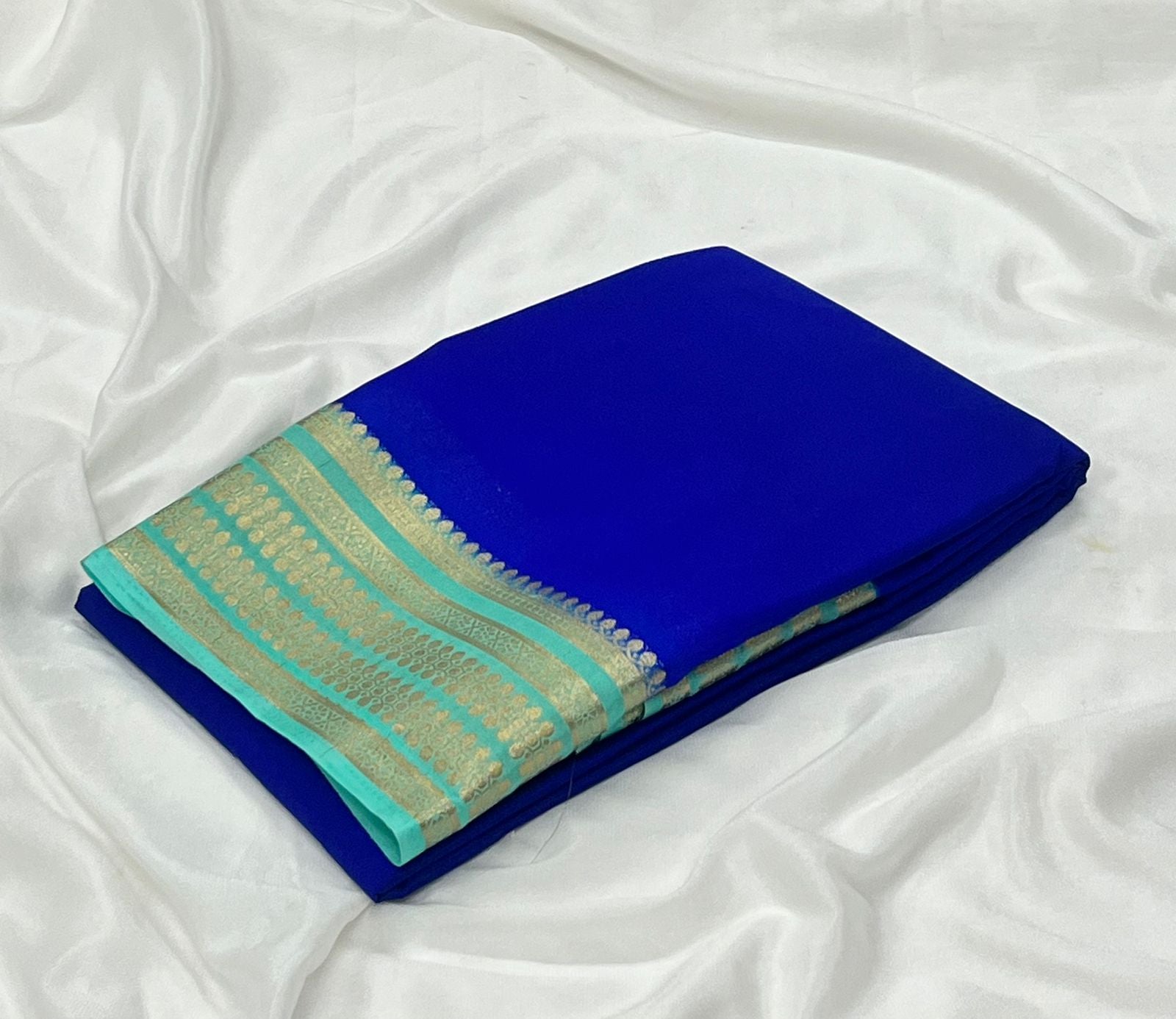 Semi Mysore Crepe Silk Saree With Blouse