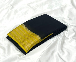 Semi Mysore Crepe Silk Saree With Blouse